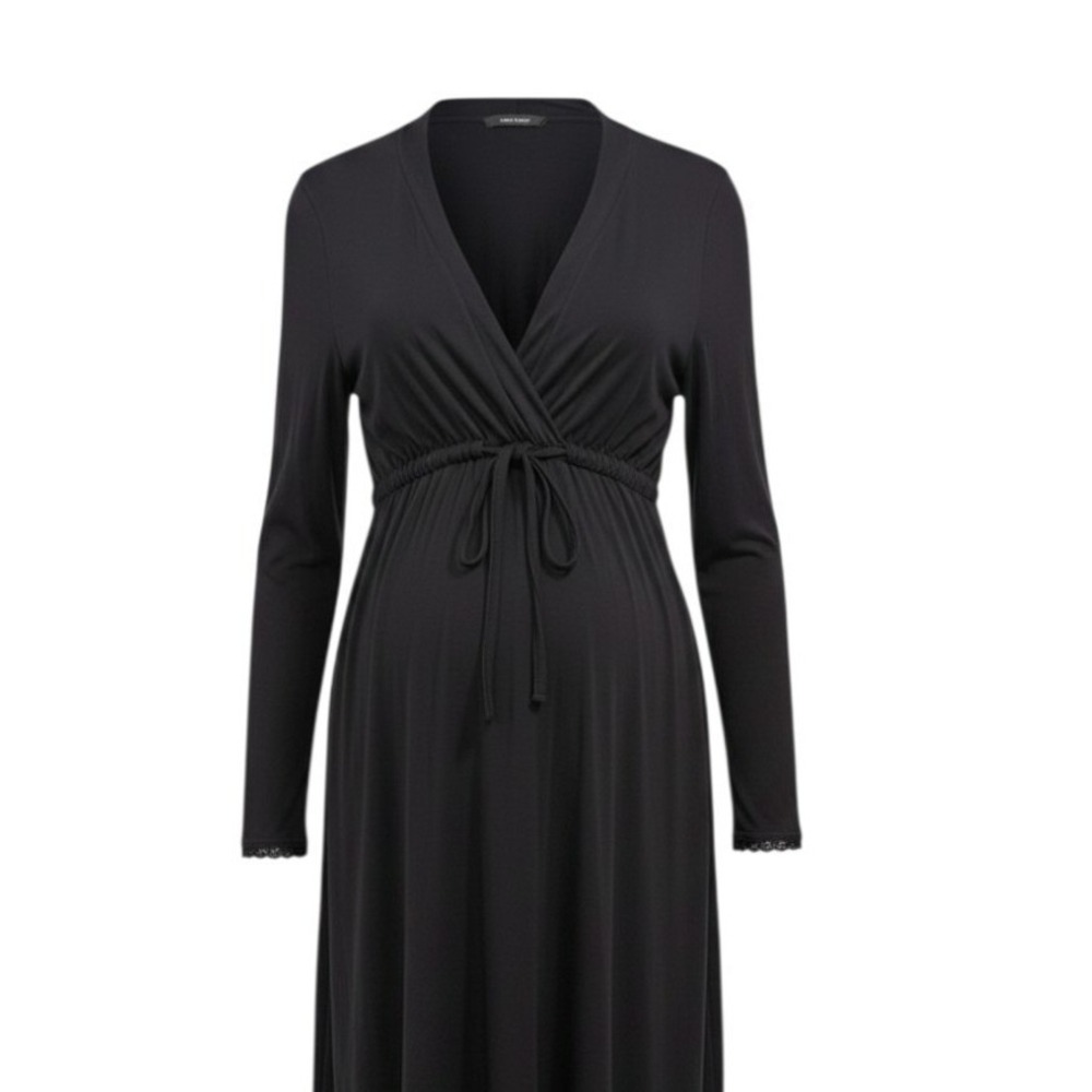 Motherhood‎ Maternity Cardigan Black Lace Trim Back Tie - S/M